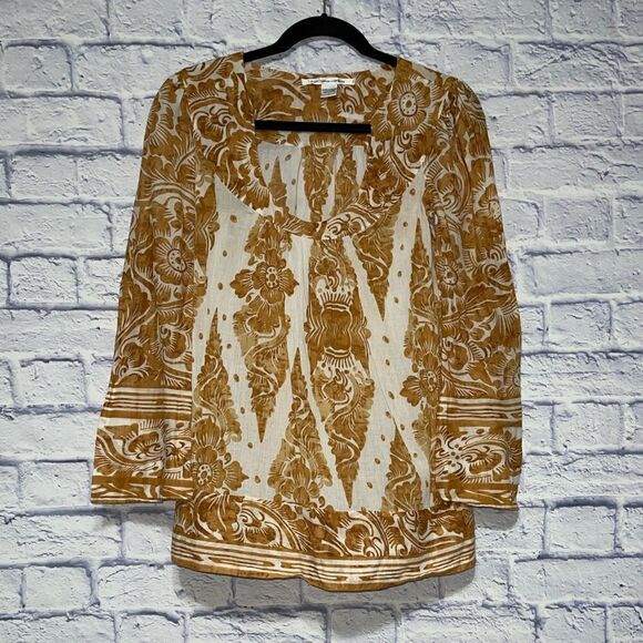 Diane Von Furstenberg Tops - Diane Von Furstenberg Charleen Gold Top